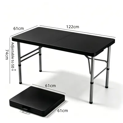 Blow Molded HDPE Hollow Folding Table Portable Rectangular Outdoor Banquet Camping Table