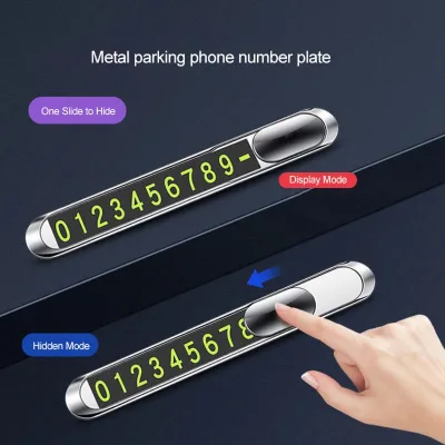 Popular Telephone Number Car Park Stop Automobile Accessories Mini Aluminum Car Temporary Parking Card Phone Number Card Plate