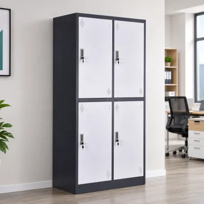 Steel Clothes Storage Locker Cabinet 2 Tier 4 Door Cupboard Wardrobe Metal Gym School Locker Almari Furniture Metal