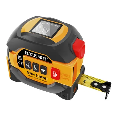Digital Smart Waterproof 3-in-1 Laser Distance & Level Tape Measure with Metric/Imperial System Stainless Steel Blade