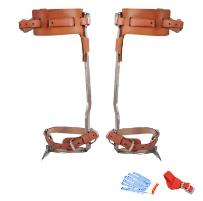 High-Strength Tree Climbing Spikes Leather-Grip Stainless Steel for Arborist Work, Hunting, and Outdoor Climbing Kit