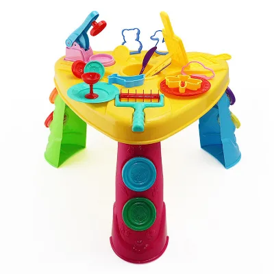 Triangle Table 30pcs Multiplayer Intelligent Color Playdough Toy with Cutters