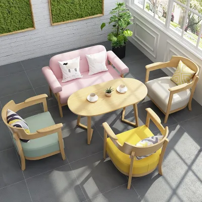 High Quality Modern Design Restaurant Sets Comfortable Dining Chairs Coffee Table Sofa-for Living Room Patio Furniture Made Wood