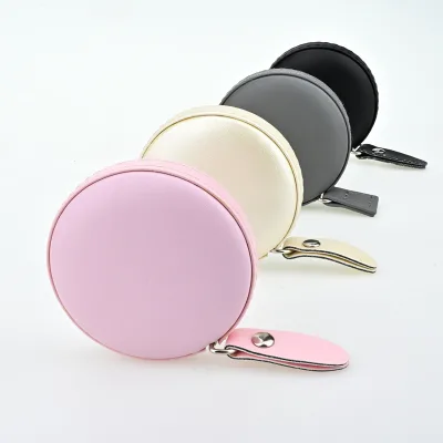 Customized Sewing Tape Measure pink Black Color with Pu Leather Cover for Tailor