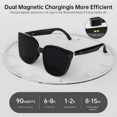 Smart Glasses, Polarized Audio Sunglasses with Bluetooth Speaker, UV400 Polarized lens,Touch Control