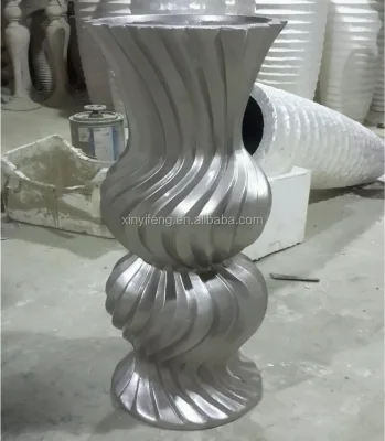 Frp Special Texture Gourd Shape European Style Resin Floor Tall Vase for Hotel