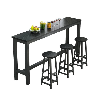 High Wood Coffee Table for Bar With Coffee Stool