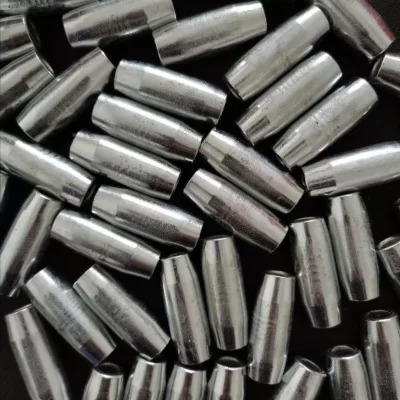 Wholesale 6g-156g Iron with Zinc Electroplated Fishnet Sinkers with Specific Center Hollow Fishing Net Tube Sinker