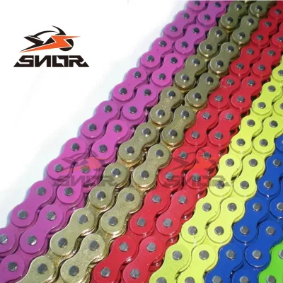 CNSNR Wholesale Colored Motorcycle Drive Chain Heavy Duty Transmission Chain for Dirt Bike Street Bike ATV