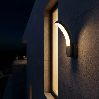 Modern Minimalist Aluminum & Plastic Wall Lamp with LED White Shade Wall-Mounted for Indoor/Outdoor Use