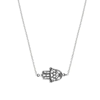 Great Quality 925 Sterling Silver 18k Gold Plated Jewelry Hamsa Hand Necklace Halloween Necklace for Women