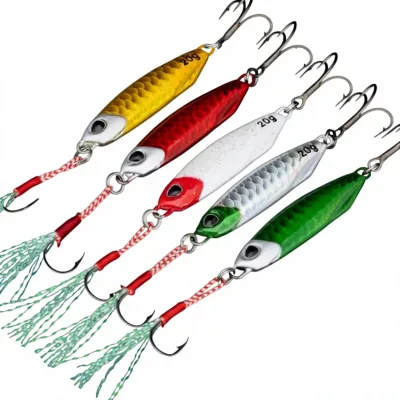 Zinc Alloy Long Cast Lure Double Hook Jig Head Slow Jigging Bonito Bait Sea Fishing Lure
