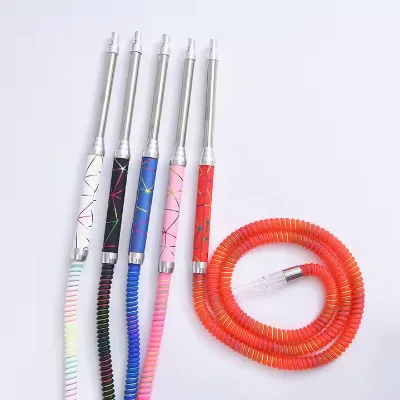 New High Grade Hookah Pipe Wholesale Long Handle Flexible Plastic Colorful Shisha Hose