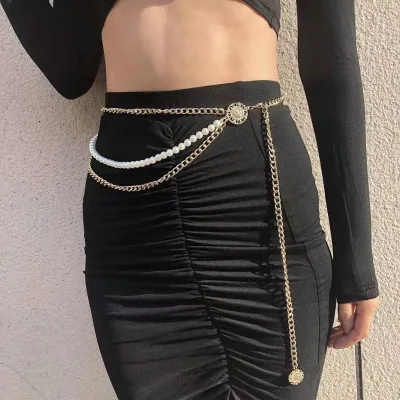 BOYI Retro Multi-layer Metal Waist Chain, Fashionable and Luxurious Sunflower Brand Body Chain