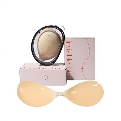 Free Shipping Round-cup Breast Stickers Hand-applied Adhesive Cloud-soft Nylon Wire-free Seamless Push-up Versatile Bra