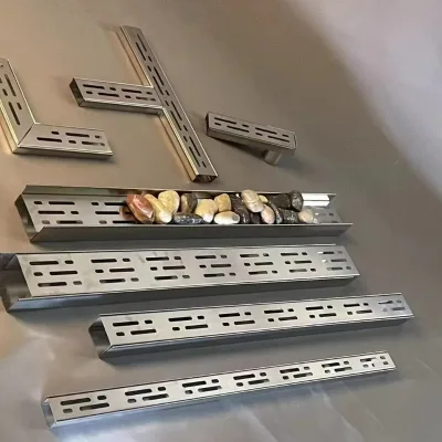 Stainless Steel Shower Drain Channel Grate - Linear Trench Drain with Anti-Clog Grating Shower Drain Linear Showerdrain
