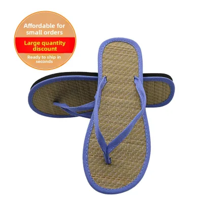 New Japanese-style Canvas Flip-Flops Sweat-Absorbing Breathable Cotton Lining Leisure Summer Slide Sandals Cross-Border