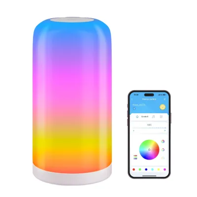 RGBIC Color Changing White LED Table Touch Lamp with for & WiFi 70+ Scene Modes Modern Design for Bedroom & Living Room