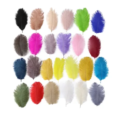 20-25cm Ostrich Feathers/Plumes Dyed Natural Pattern Feather Boa for Wedding Decorations Parties Carnival Tent Decor
