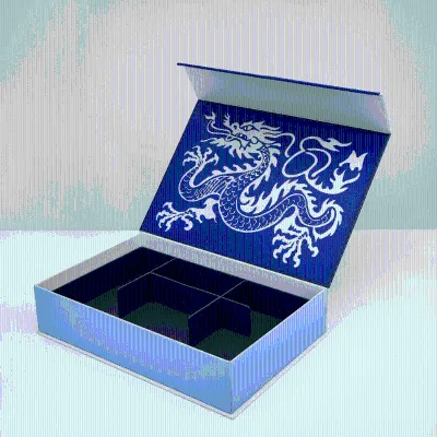 Custom Logo Tea Tin Luxury Magnetic Gift Box Recyclable Magnet Hard Paperboard Packaging Box With Black Insert