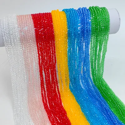 Crystal High Quality Jewelry Crystal Lampwork & Glass Beads , 2/4/6/8 Multi Colors Glass Crystal Faceted Rondelle Beads