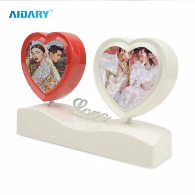 AIDARY Rotate Double Heart Picture Frame With Battery Power