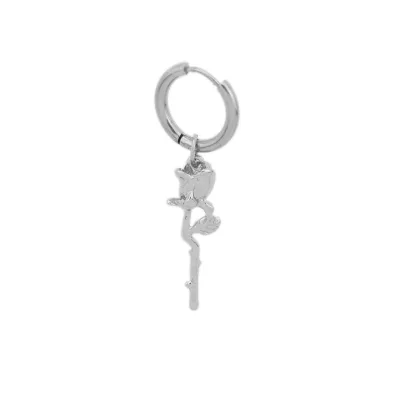Stainless Steel Thorns Rose Trendy Hoop Earrings Retro Branch Cold Wind Small Group Long Unisex148