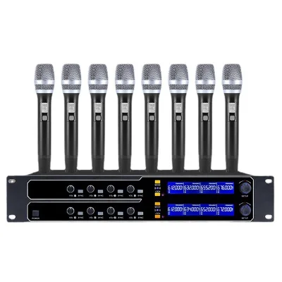 UK8708 Professional 8CH Wireless Microphone U-Segment Dynamic Handheld for Stage and Conference 230V Input Voltage
