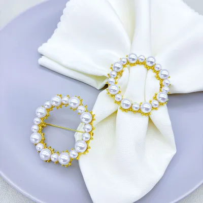 Cross-border Wholesale Fashion Light-luxury Zinc Alloy Napkin Rings Yiwu Hotel Tableware Settings Holiday Table Decorations