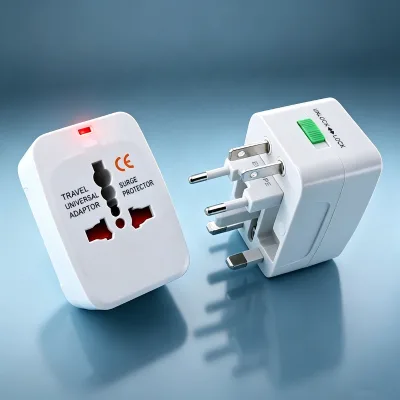 Universal Portable AC Power Plug Adapter Socket with 2 USB-A for USA EU UK AUS for Cell Phones Laptops Tablet for Business