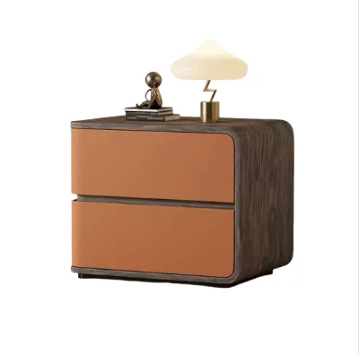 Walnut Grain Leather Headboard Solid Wood Light Luxury Senior Creative Modern Simple Headboard Factory Wholesale