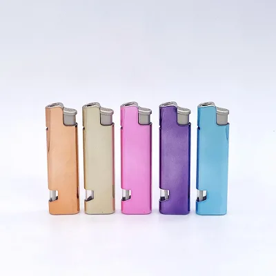 Luxury Metal Lighter Cute Wholesale New-style Promotional logo Creative Iron-shell Bottle Opener Refillable Support Custom Logo