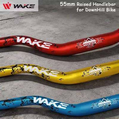 WAKE 55mm Riser Bike Handleabr MTB Bike Handle Bar 720/780mm Bicycle Riser Bar Aluminum Alloy Bicycle Handlebar for DownHill