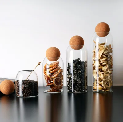 Factory Direct Sale Glass Bottle Round Ball Airtight Jar Coffee Bean Storage Box Kitchen Miscellaneous Large Glass Storage Jars