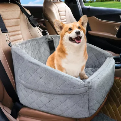 Detachable Washable Dog Booster Car Seat Solid Polyester Waterproof Pet Safety Seat Fits Front Back Seat