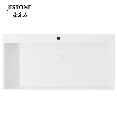 Ergonomic Wall-Mounted Sink Accessible Storage Shelf-Eco-Friendly Water Resistant Acrylic Solid Surface Apartment Washrooms