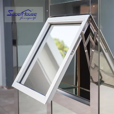 Superhosue Florida Approval Hurricane Impact Windows Aluminium Awning Window New Design and Tempered Glass Aluminium Window