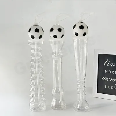 Simple Fashion Creative Shape Cartoon Covered Disposable Straw Cup Popular Juice Bottle Football Bottle