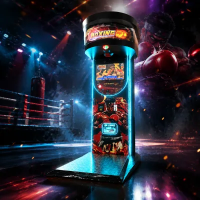 Electronic Boxing Arcade Machine Coin/Bill Operated Punching Bag Metal Plastic Construction English Support for Adult Street