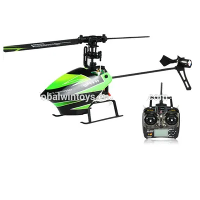 FLYBARLESS FUN ! WLtoys New Product V955 4CH Flybarless Mini Remote Control Helicopter RTF- Green Vs V913 Rc Helicopter