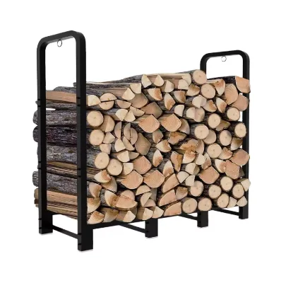 Metal Firewood Log Holder Firewood Rack Wood Storage Corten Steel Firewood Storage Log Rack Holder