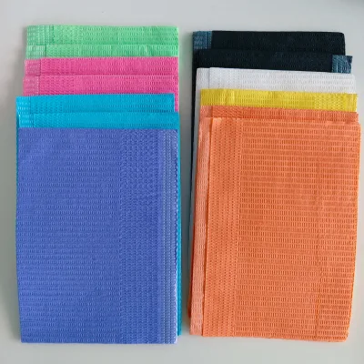 Waterproof Manual 3 Ply CE Certified Dental Bibs Disposable Paper Scarves Factory Supply Bulk Dentist Consumables Hospital