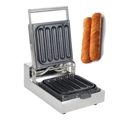 Electric Nonstick 5-Slice Stainless Steel Waffle and Hotdog Maker 110v/220v for Household and Outdoor Use