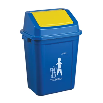 30L Swing Lid Dustbin Household Blue Plastic Pull Out Waste Bin for Kitchen Recycling Storage and Industrial Use