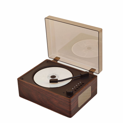 Portable Wood Retro CD Player Convenient BT Wireless Speaker Audio Player Birthday Gift Album CD Player