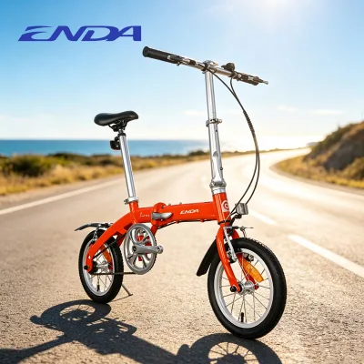Foldable City Bicycle Lightweight Full Aluminum Frame Mini Compact Single Speed 14" Wheels Adjustable Seat Effortless Bike