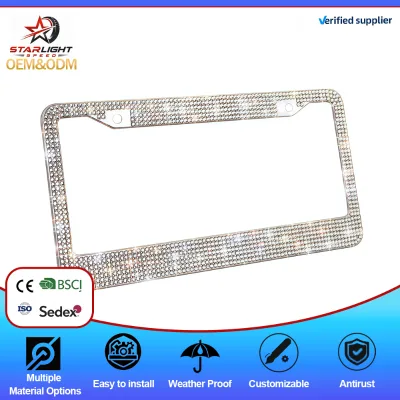 Wholesale Diamond-Studded Car License Plate Frame