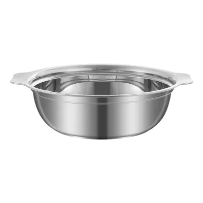Wholesale Stainless Steel Mixing Bowl with Handle Double Ear for Vegetables Washing Polished Salad Bowl Set Metal Material