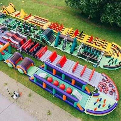 Commercial Grade Adults and Children Large Amusement Park Inflatable Obstacle Course for Sale