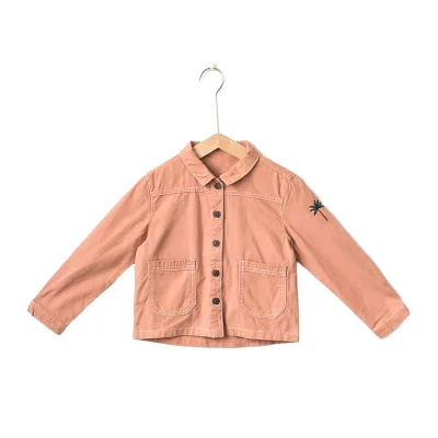 Customizable Spring New Design Long Sleeve Girls T-shirts Single Button Casual Turndown Collar Kids Jackets